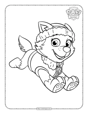 Paw Patrol Puppy Everest Coloring Pages