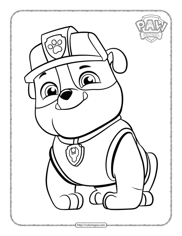 Paw Patrol Rubble Coloring Activities 1 paw patrol rubble coloring activities