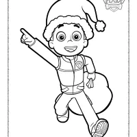 Paw Patrol Ryder with Santa Sack Coloring Page 57 paw patrol ryder with santa sack coloring page