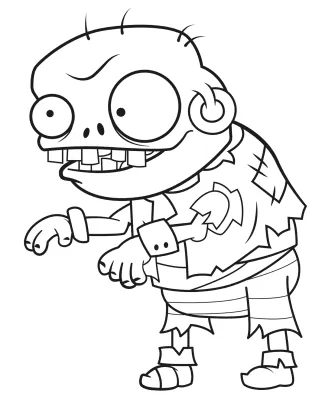 Plants vs Zombies Pirate Imp Zombie Coloring Pages