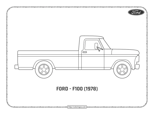 Printable Cars Ford F100 1978 Coloring Pages 1 printable cars ford f100 1978 coloring pages