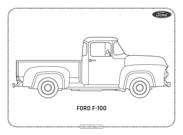 Printable Cars Ford F100 Coloring Pages 1 printable cars ford f100 coloring pages