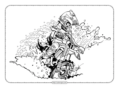 Printable Dirt Motorcycle Coloring Pages