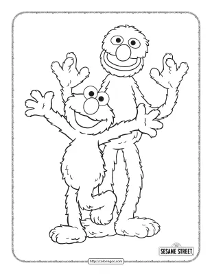 Printable Elmo and Louie Pdf Coloring Pages