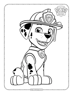 Printable Paw Patrol Marshall Coloring Sheet