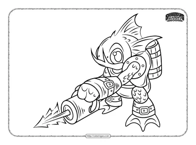 Printable Skylanders Gill Grunt Coloring Pages