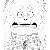 Printable Turning Red Coloring Sheet 7 printable turning red coloring sheet