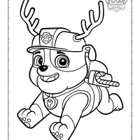 Rubble with Reindeer Antlers Coloring Page 60 rubble with reindeer antlers coloring page