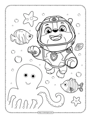 Sea Patrol Rubble Coloring Pages