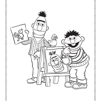 sesame street bert and ernie coloring pages