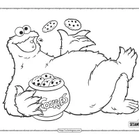 sesame street cookie monster coloring pages