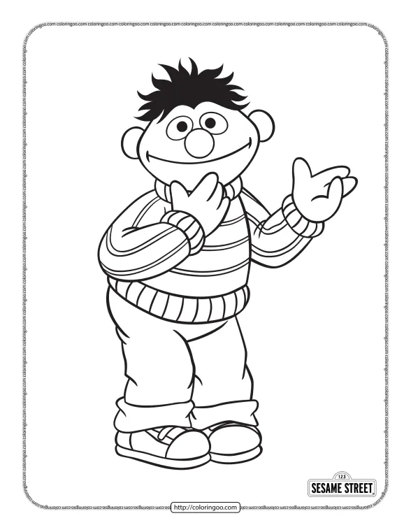 Sesame Street Ernie Pdf Coloring Sheet 1 sesame street ernie pdf coloring sheet