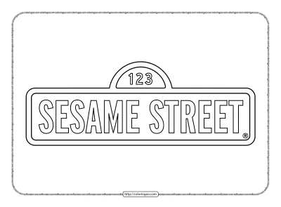 Sesame Street Pdf Outline Signboard Logo