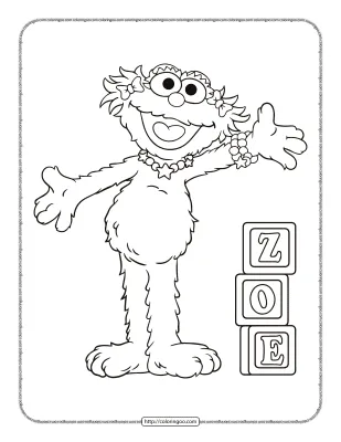 Sesame Street Zoe Pdf Coloring Pages