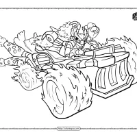 Skylanders Spitfire in Hot Streak Coloring Pages 2 skylanders spitfire in hot streak coloring pages
