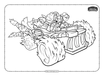 Skylanders Spitfire in Hot Streak Coloring Pages