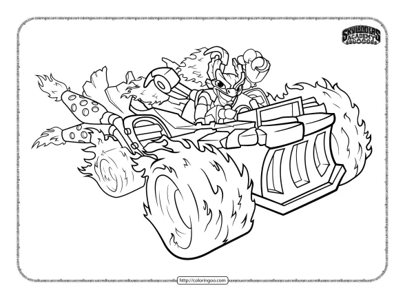 skylanders spitfire in hot streak coloring pages
