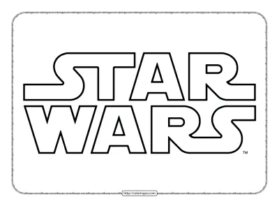 Star Wars Logo Pdf Outline Coloring Sheet