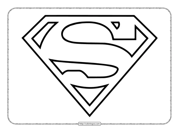 Superman Logo Outline Pdf Coloring Page 1 superman logo outline pdf coloring page