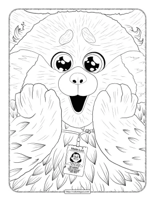 Turning Red Cute Panda Coloring Pages