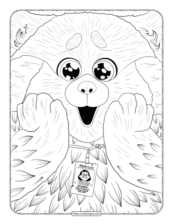 Turning Red Cute Panda Coloring Pages 1 turning red cute panda coloring pages