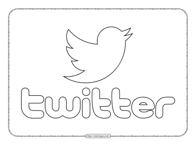Twitter Logo with Text Pdf Outline