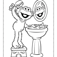 zoe combing her hair coloring page