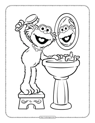 Zoe Combing Her Hair Coloring Page