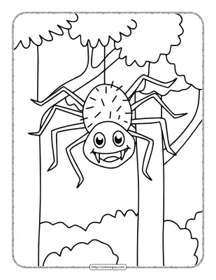 Cute Printable Spider Coloring Pages for Kids