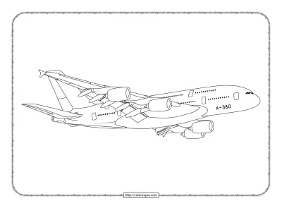 Free Printable Airbus A380 Coloring Pages