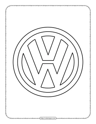 Free Printable Pdf VW Volkswagen Vector Logo Outline
