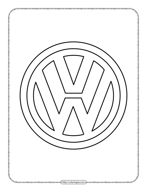 free printable pdf vw volkswagen vector logo outline