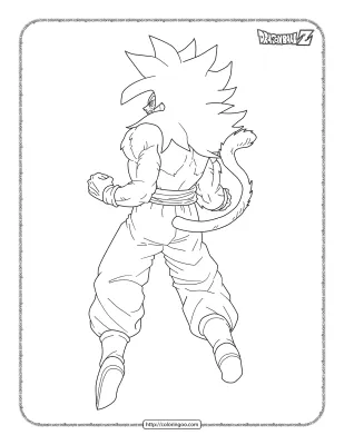 Goku From Back Coloring Sheet
