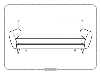 Printable Couch Outline Coloring Pages