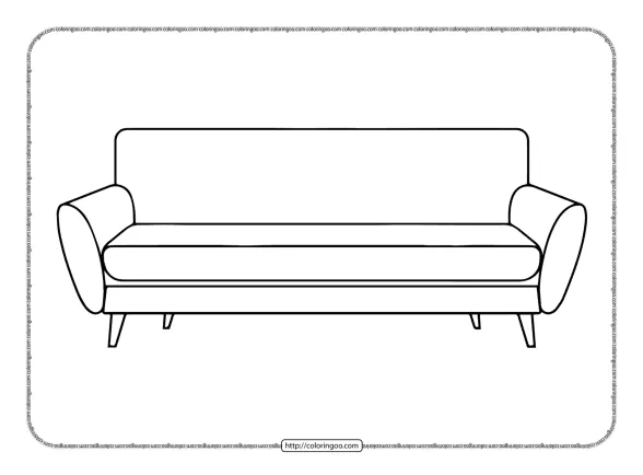 Printable Couch Outline Coloring Pages 1 printable couch outline coloring pages