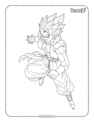 Printable Dragonball Gogeta Coloring Pages