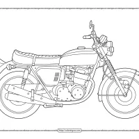 printable honda cb 750 motorcycle coloring sheet