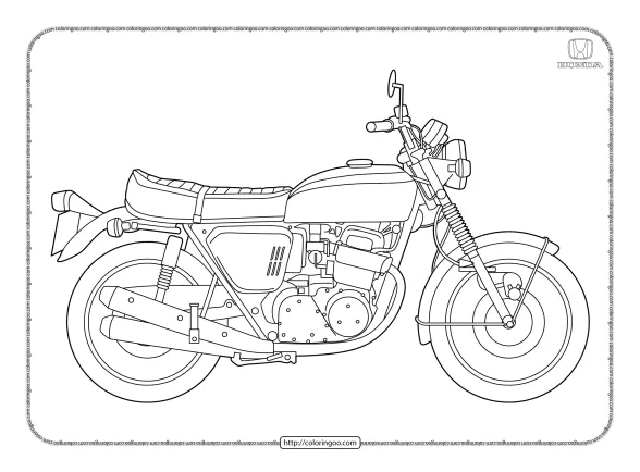 Printable Honda CB 750 Motorcycle Coloring Sheet 1 printable honda cb 750 motorcycle coloring sheet