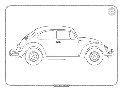 Printable VW Beetle Type I Pdf Coloring Pages
