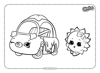 Shopkins Cutie Car Beach Buggy Coloring Pages