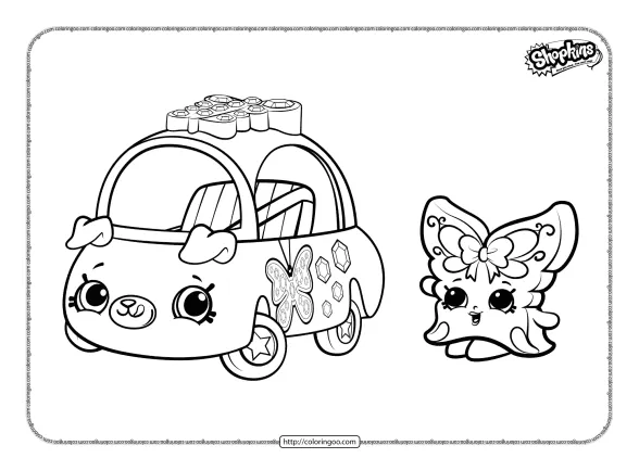 Shopkins Cutie Car Speedy Sparkles Coloring Pages 1 shopkins cutie car speedy sparkles coloring pages