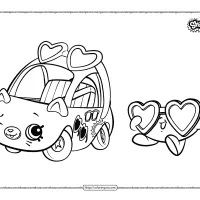 Shopkins Cutie Car Sunny Sedan Coloring Pages 66 shopkins cutie car sunny sedan coloring pages