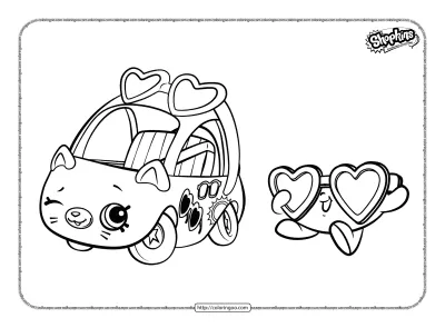 Shopkins Cutie Car Sunny Sedan Coloring Pages