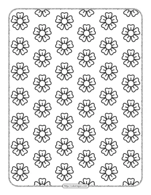 Simple Flower Icon Patterns Coloring Page 14