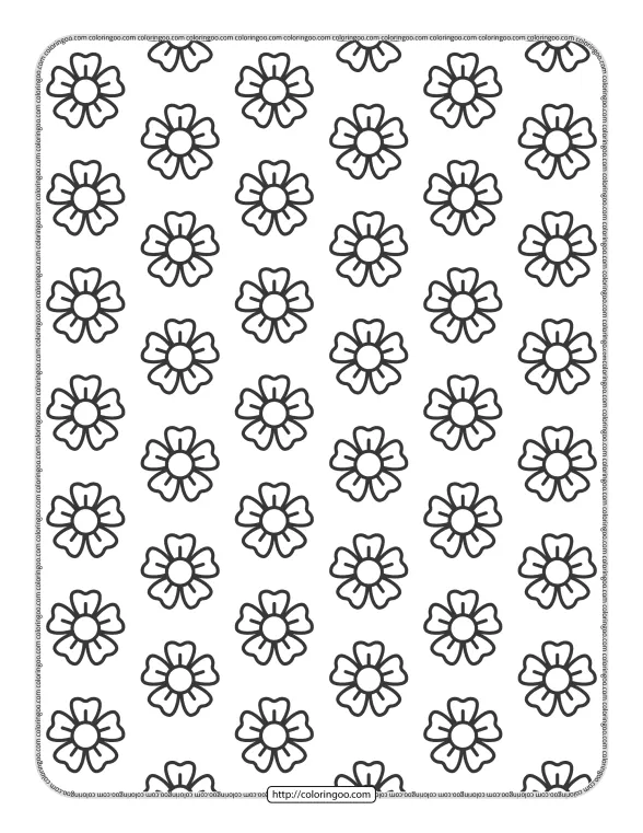 Simple Flower Icon Patterns Coloring Page 14 1 simple flower icon patterns coloring page 14