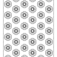 simple flower icon patterns coloring page 15