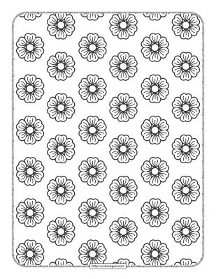 Simple Flower Icon Patterns Coloring Page 15