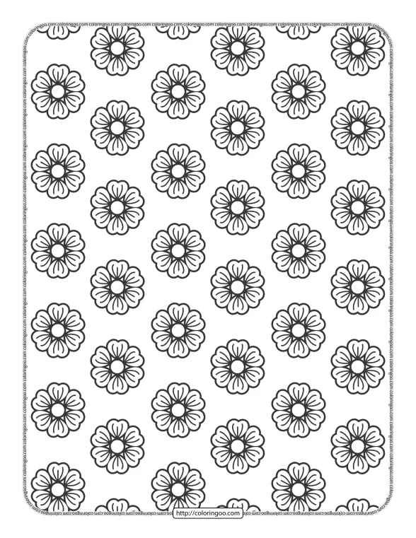 Simple Flower Icon Patterns Coloring Page 15 1 simple flower icon patterns coloring page 15