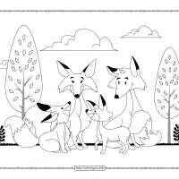 Fox Family Coloring Pages 9 fox family coloring pages