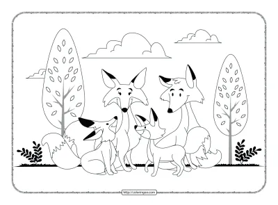 Fox Family Coloring Pages